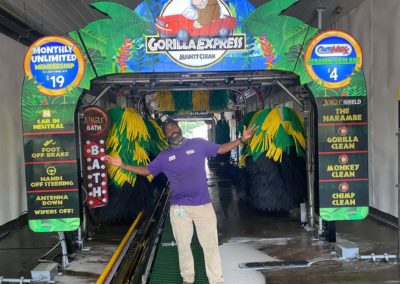 Gorilla Express tunnel entrance with employee in front